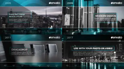 Corporate Timeline Video Displays template preview