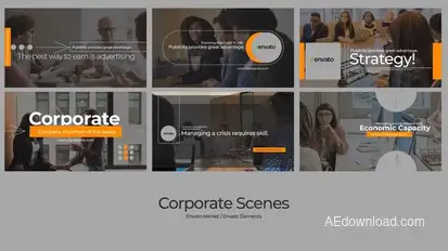 Corporate Typographic Scenes Titles template preview
