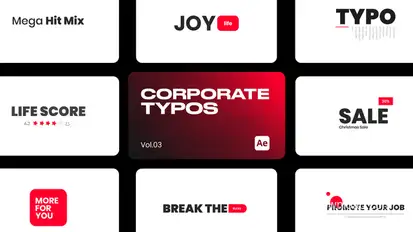Corporate Typos 03 for After Effects Titles template preview