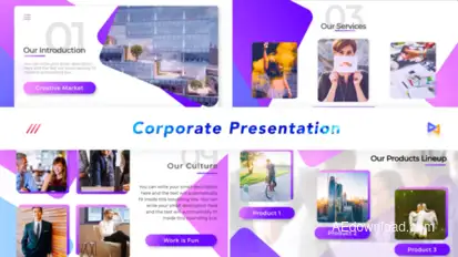 Slideshow Corporate Video Displays template preview