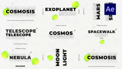 Cosmos White Titles Product Promo template preview