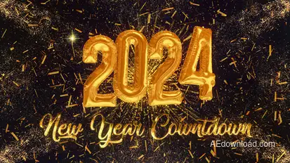 Countdown Golden New Year 2024 Openers template preview