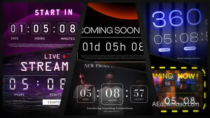 Countdown Timeline Elements template preview