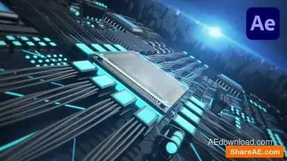 CPU 3D Technology Logo Intro Logo Stings template preview