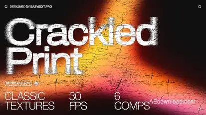 Crackled Print Typography Titles template preview
