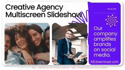 Creative Agency Multiscreen Slideshow Video Displays template preview