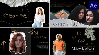 Creative Crumbled Paper Slides for After Effects Openers template preview