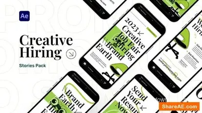 Creative Hiring Stories Pack Video Displays template preview