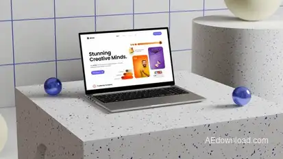 Creative laptop mockup Video Displays template preview