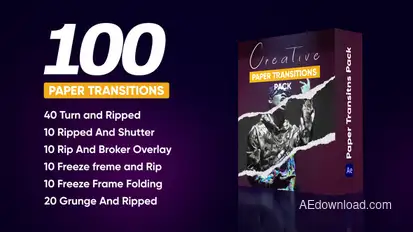 Creative Paper Transitions Pack broadcast-packages template preview