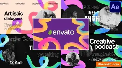 Creative Podcast Slides for After Effects Openers template preview