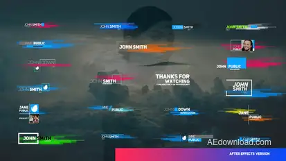 Creative Stripes Lower Third Titles template preview