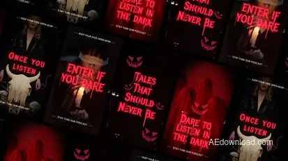 Creepy Stories Podcast Intro Elements template preview