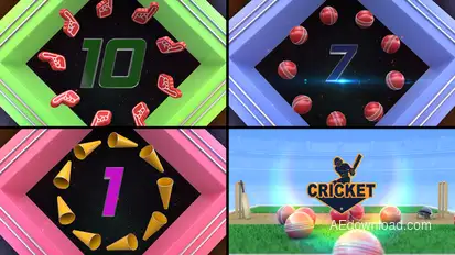 Cricket Countdown 2 Elements template preview