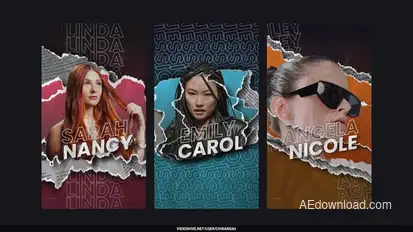 Crumple Tape Paper Collage Stories broadcast-packages template preview