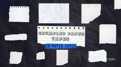 Crumpled Paper Tapes Titles template preview