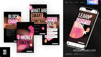 Crypto Blog Instagram Stories Video Displays template preview