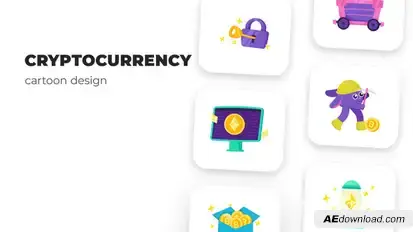 Cryptocurrency - Cartoon Design Elements template preview