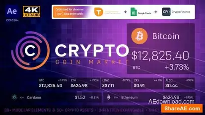 Crypto Currency Coin Market Kit | Bitcoin Tracker Openers template preview