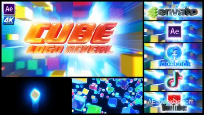 Cube Logo and Text Reveal Logo Stings template preview