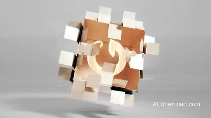 Cube Unfolding Logo Reveals Logo Stings template preview