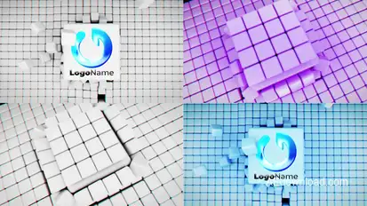 Cubes Build Up Intro Logo Stings template preview