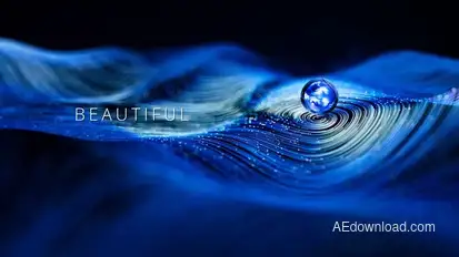 Curled Particles Titles template preview