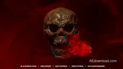 Cursed Skull Reveal Logo Stings template preview