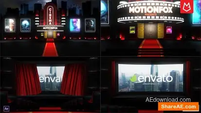 Curtain Cinema Logo Intro Reveal Openers template preview