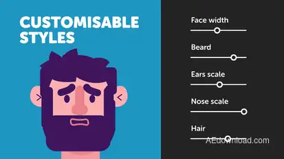 Customisable Character Face Rig Video Displays template preview