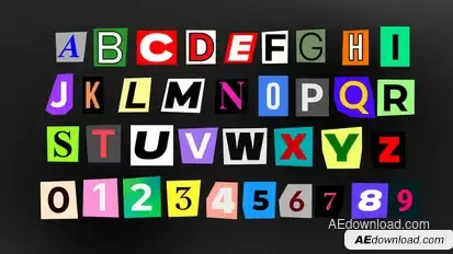 Cut Out Letters Collage Elements template preview