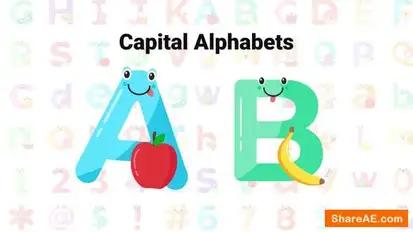 Videohive Cute Alphabets & Numbers Elements template preview