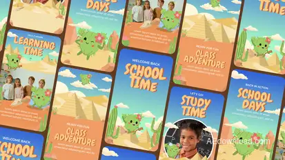 Cute Cactus Dessert Theme Education Story Elements template preview