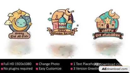 Cute ramadan Kareem Greetings Openers template preview