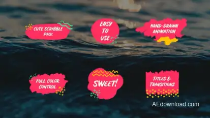 Cute Scribble Pack Titles template preview