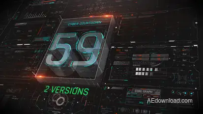 Cyber Countdown Elements template preview
