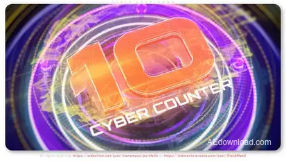 Cyber Countdown Elements template preview