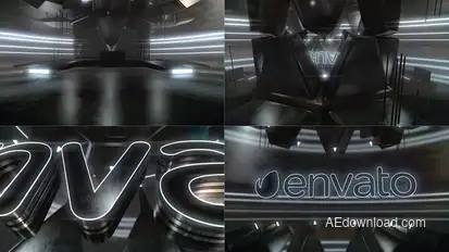 Cyber Dark Neon Logo Reveal Logo Stings template preview