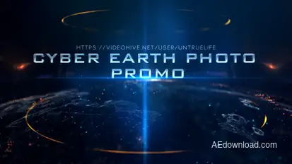 Cyber Earth Photo Promo Video Displays template preview