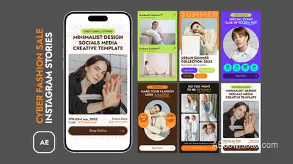 Cyber Fashion Sale Instagram Stories broadcast-packages template preview