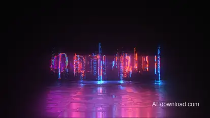 Cyber Glitch - Neon Logo Reveal Logo Stings template preview