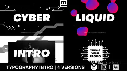 Cyber Liquid Intro Titles template preview