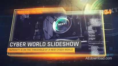 Cyber World Slideshow Video Displays template preview