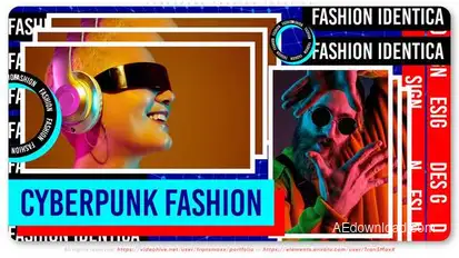 Cyberpunk Fashion Identica Video Displays template preview