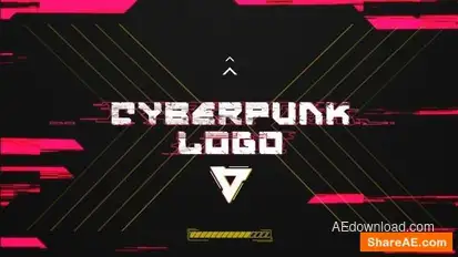 Cyberpunk Glitch Logo Reveal Logo Stings template preview