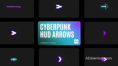 Cyberpunk HUD Arrow for After Effects Elements template preview