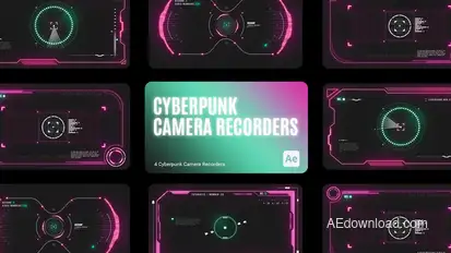Cyberpunk HUD Camera Recorder for After Effects Elements template preview