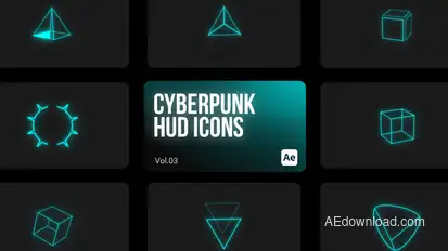 Cyberpunk HUD Icons 03 for After Effects Elements template preview