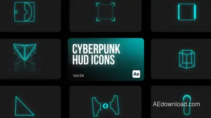 Cyberpunk HUD Icons 04 for After Effects Elements template preview
