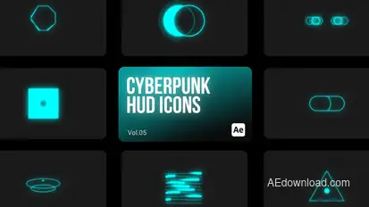 Cyberpunk HUD Icons 05 for After Effects Elements template preview